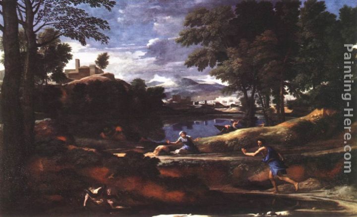 Landscape with a Man Killed by a Snake painting - Nicolas Poussin Landscape with a Man Killed by a Snake art painting